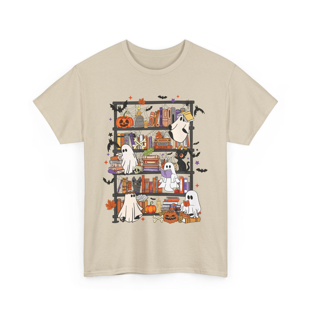 Ghost Reading Books Halloween Book Lover T-Shirt