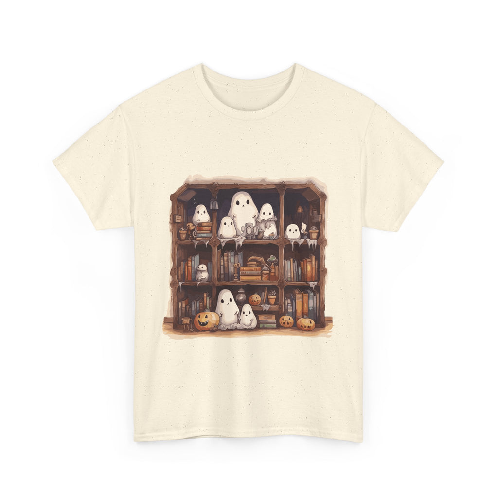 Cute Ghost Reading Books Halloween Librarian Book Long Sleeve T-Shirt