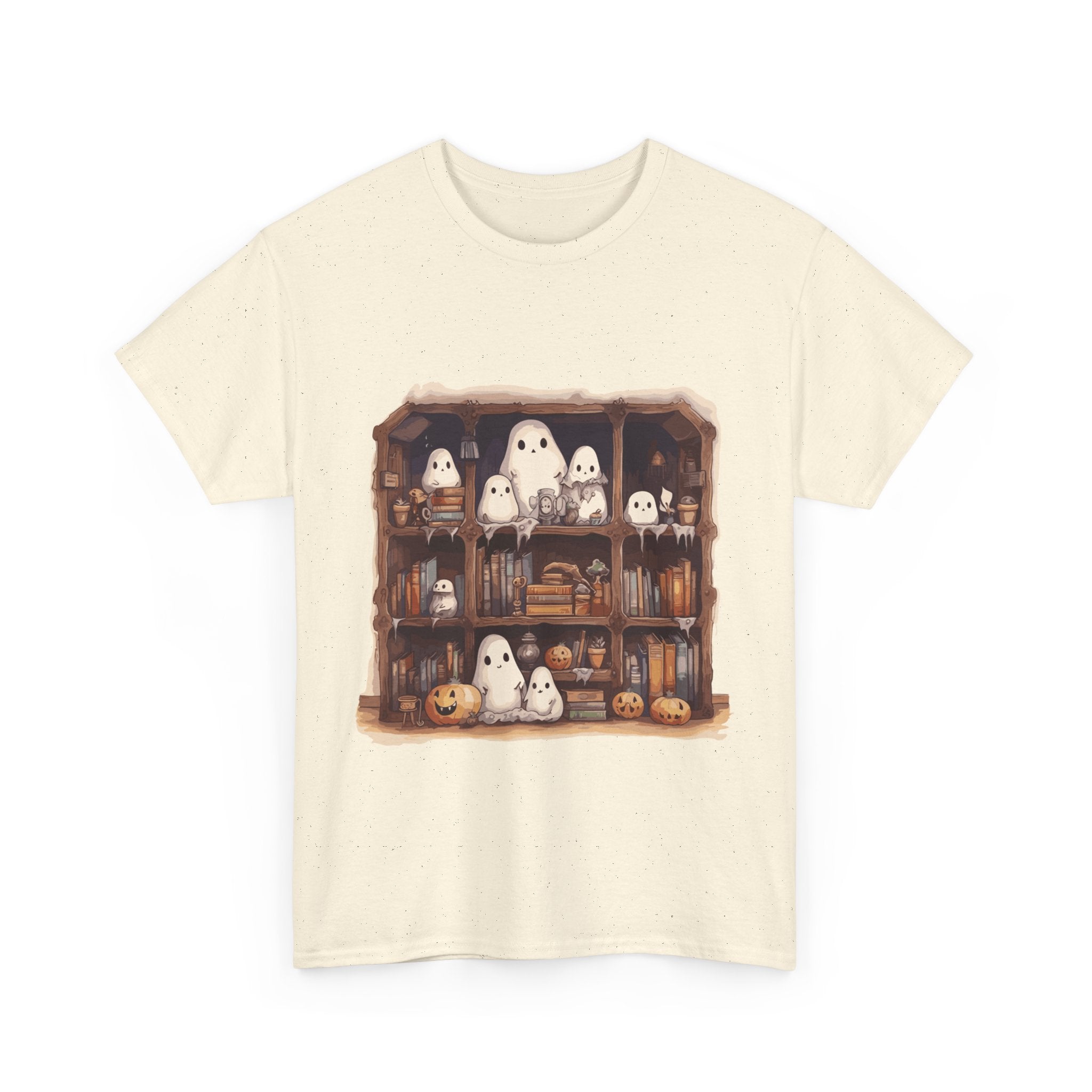 Cute Ghost Reading Books Halloween Librarian Book Long Sleeve T-Shirt