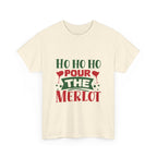 Christmas Wine Graphic Tee, Santa Claus Cotton Shirt, Holiday Merlot T-Shirt, Festive Unisex Top, Xmas Alcoholic Apparel