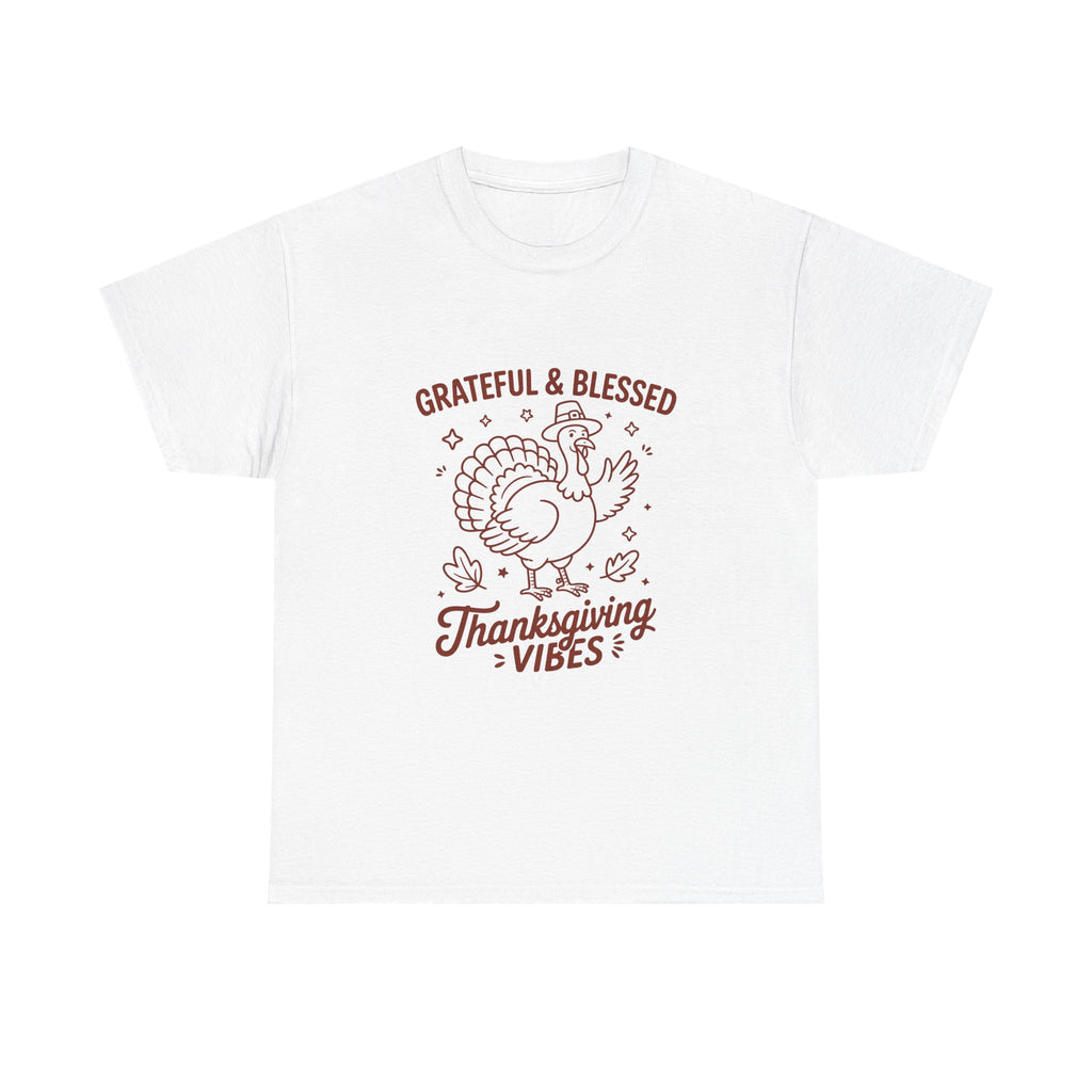 thankful & blessed, thanksgiving vibes graphic Tee