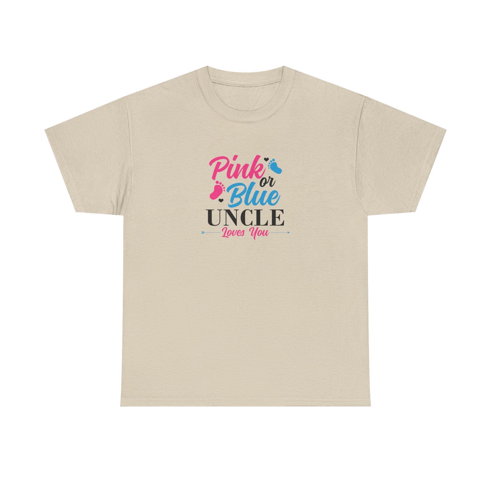 Uncle Loves You Pink or Blue Graphic Tee - Gift for Niece or Nephew, Family Reunion Shirt, Gender Reveal Party Outfit, Uncle's Birthday