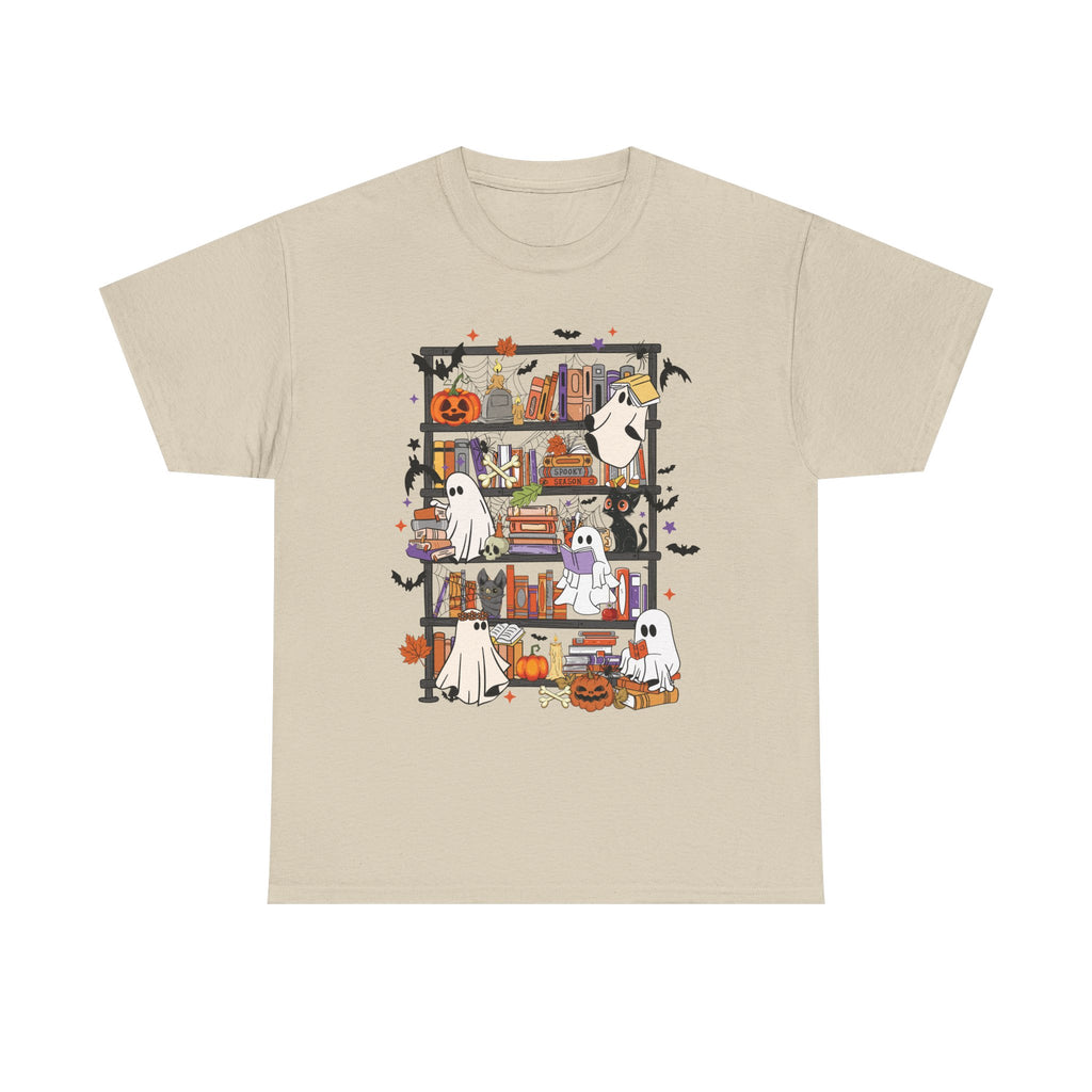 Ghost Reading Books Halloween Book Lover T-Shirt