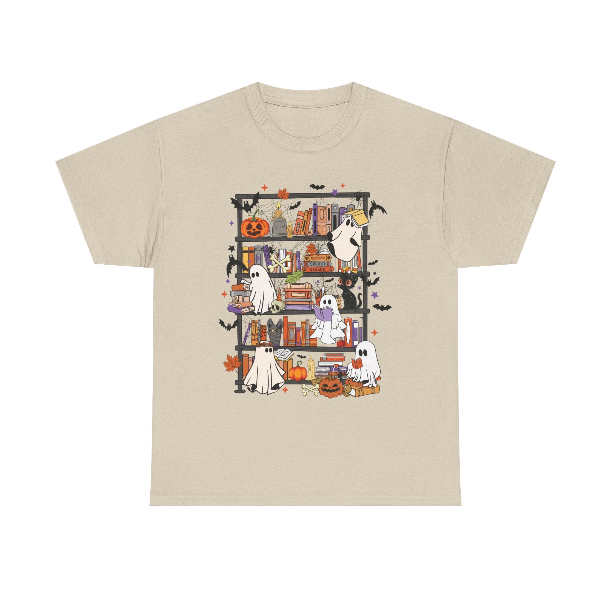 Ghost Reading Books Halloween Book Lover T-Shirt