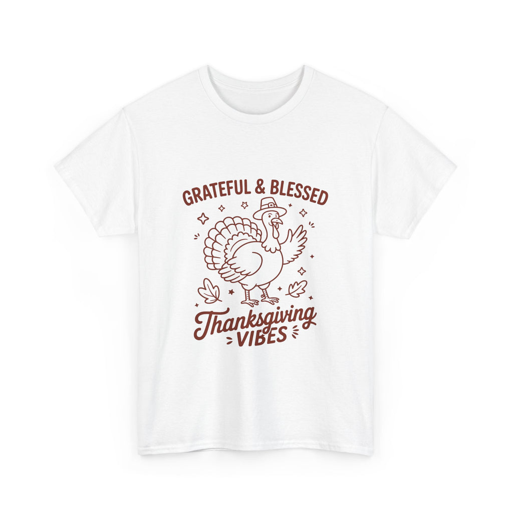thankful & blessed, thanksgiving vibes graphic Tee