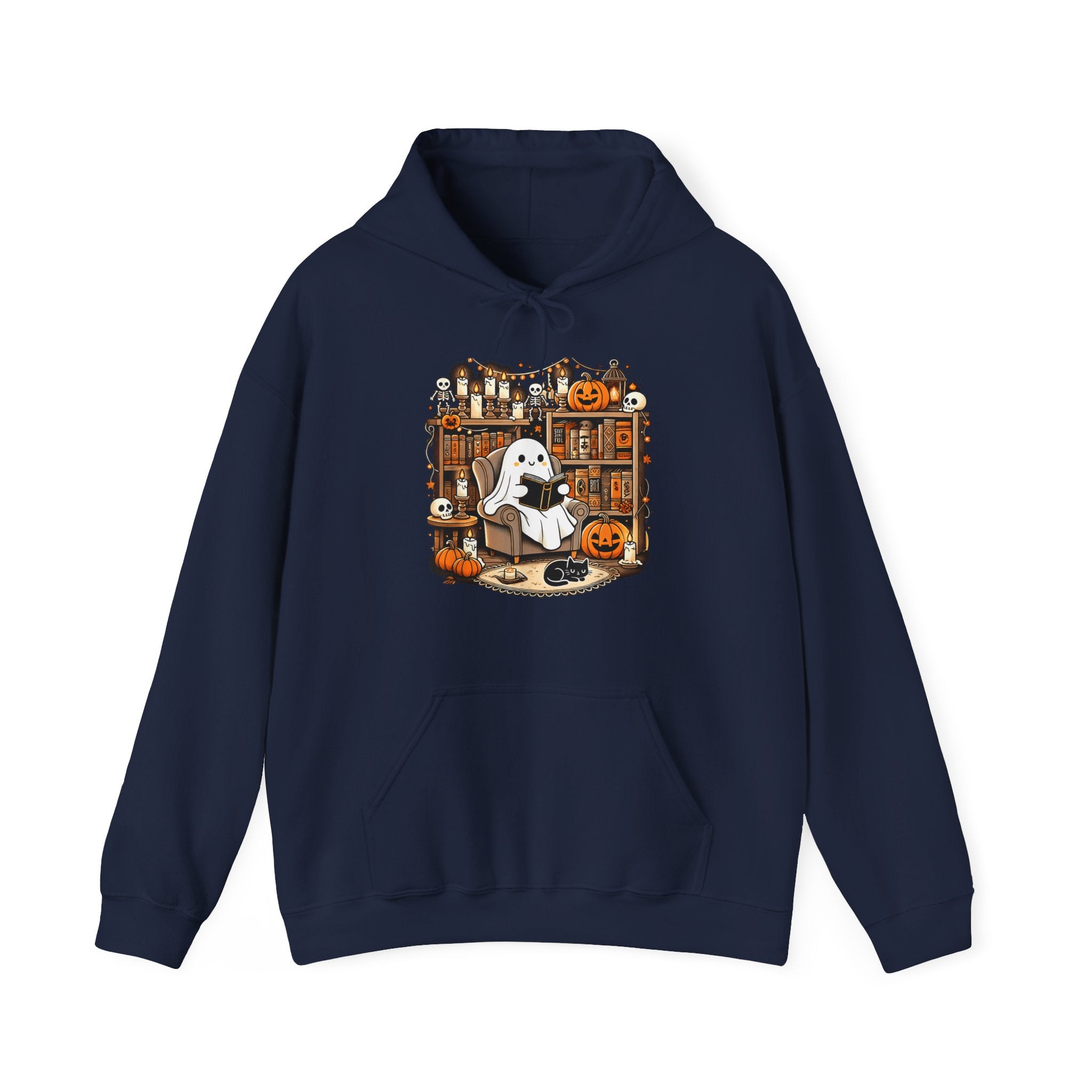 Vintage Halloween Ghost Book Lover Hoodie