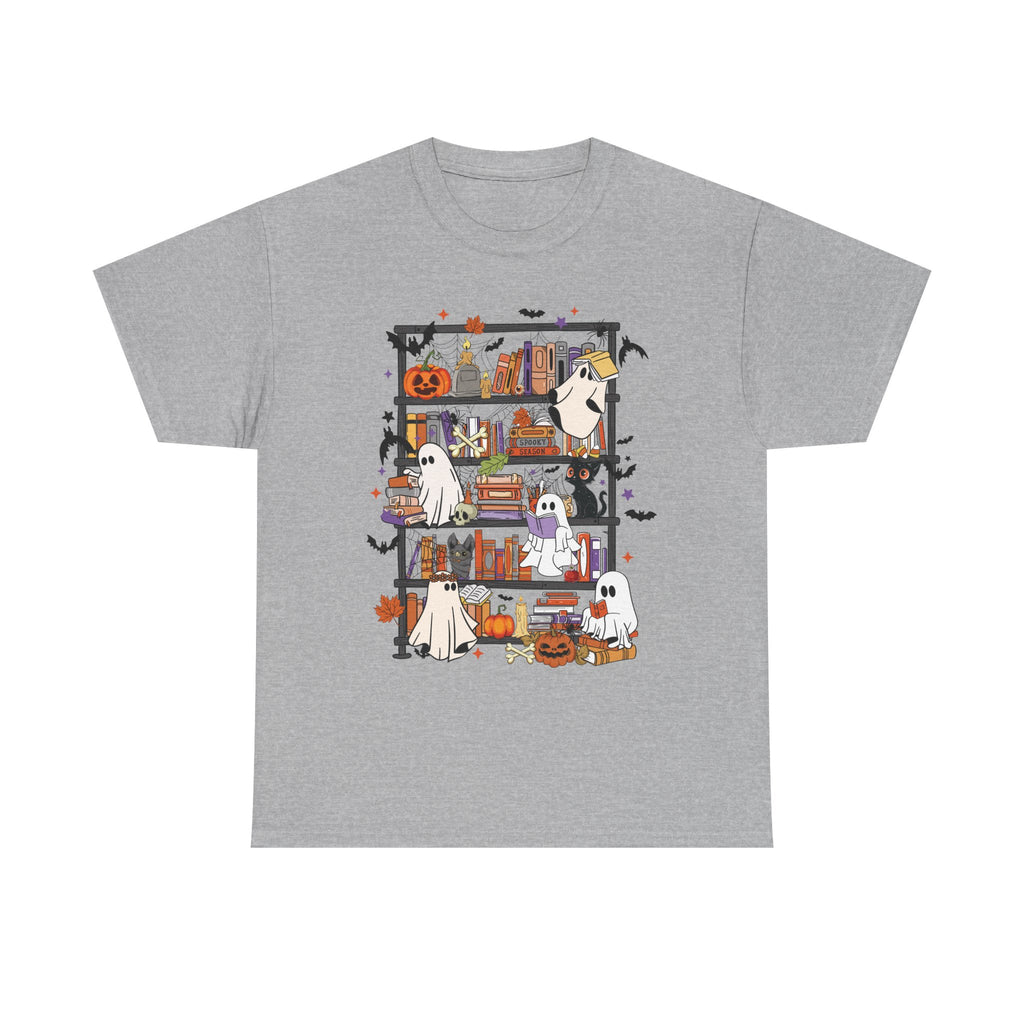 Ghost Reading Books Halloween Book Lover T-Shirt