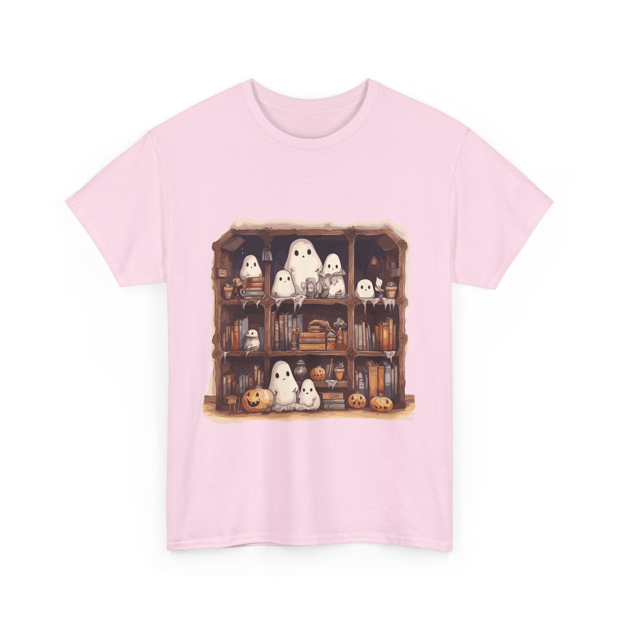 Cute Ghost Reading Books Halloween Librarian Book Long Sleeve T-Shirt