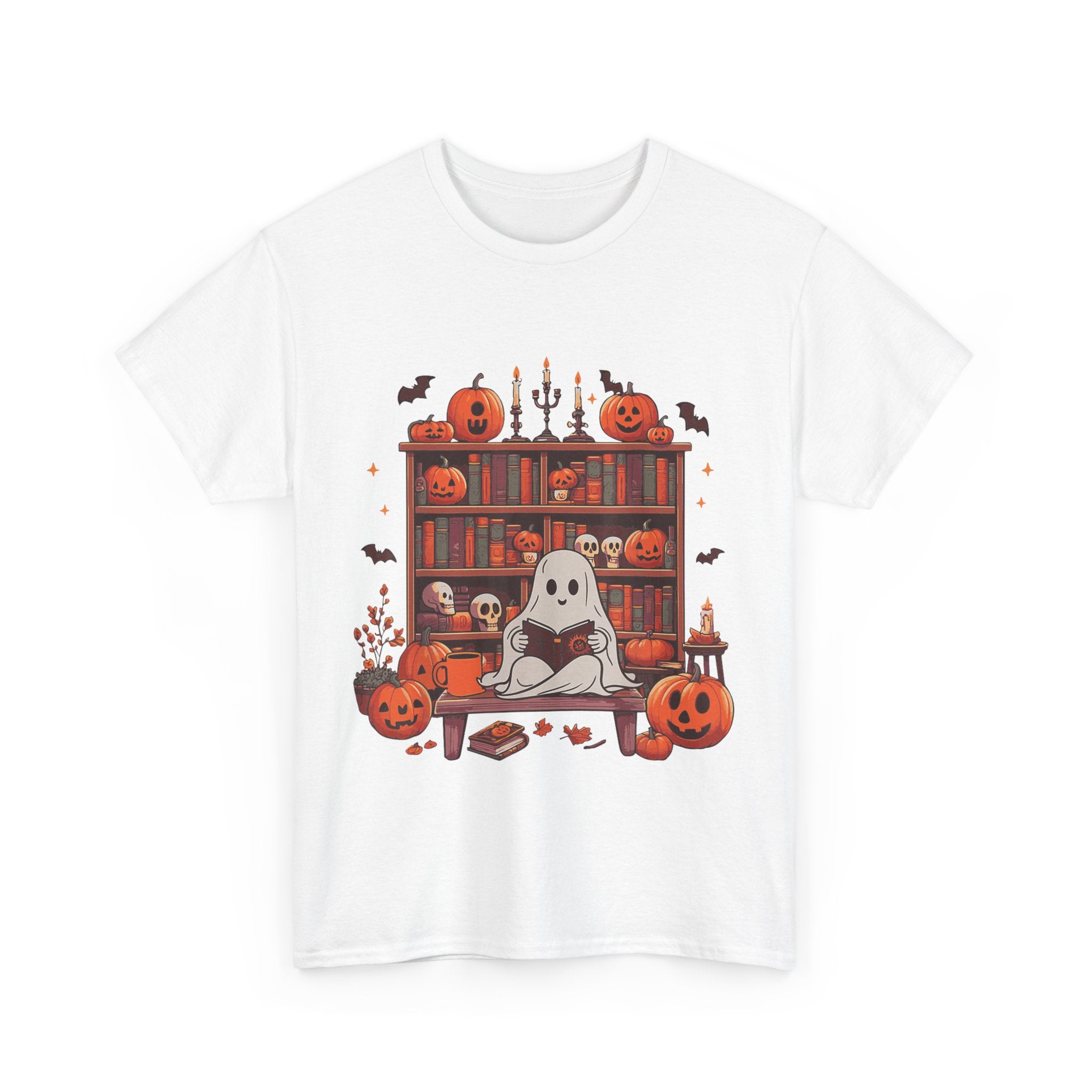 Ghost Book Reader, Reading Book lover Halloween T-Shirt