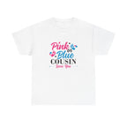 Graphic Tee, Pink or Blue Cousin Loves You Shirt, Family Reunion Gift, Unisex T-Shirt, Matching Cousin Outfits, Customizable Tee