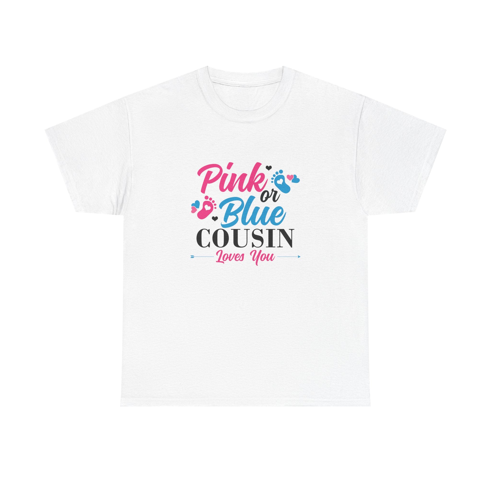 Graphic Tee, Pink or Blue Cousin Loves You Shirt, Family Reunion Gift, Unisex T-Shirt, Matching Cousin Outfits, Customizable Tee