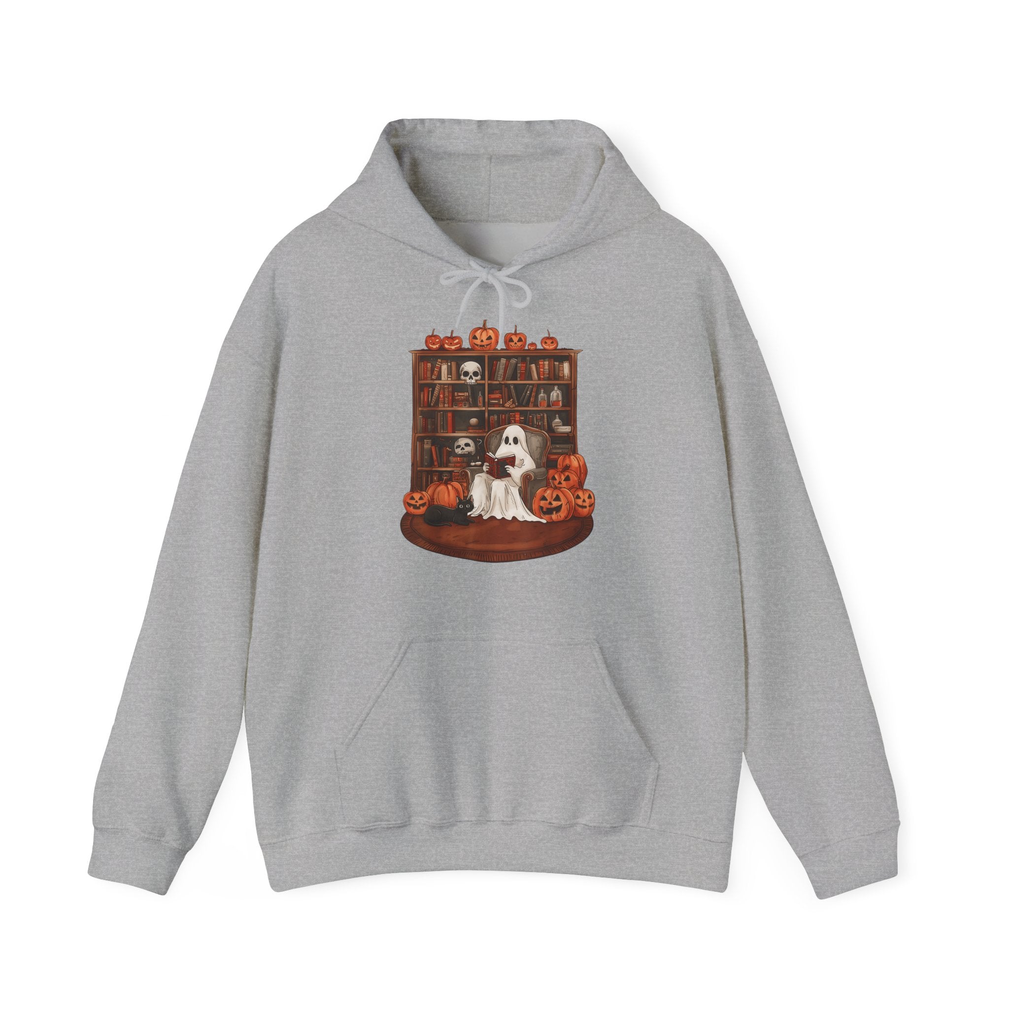 Ghost Book Reading Teacher Halloween Librarian Hoodie