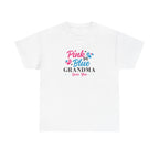 Grandma Loves You Pink/Blue Unisex Tee, Graphic T-shirt Gift for Grandparents, Family Reunion Shirt, Gender Reveal Party Outfit, Heavy