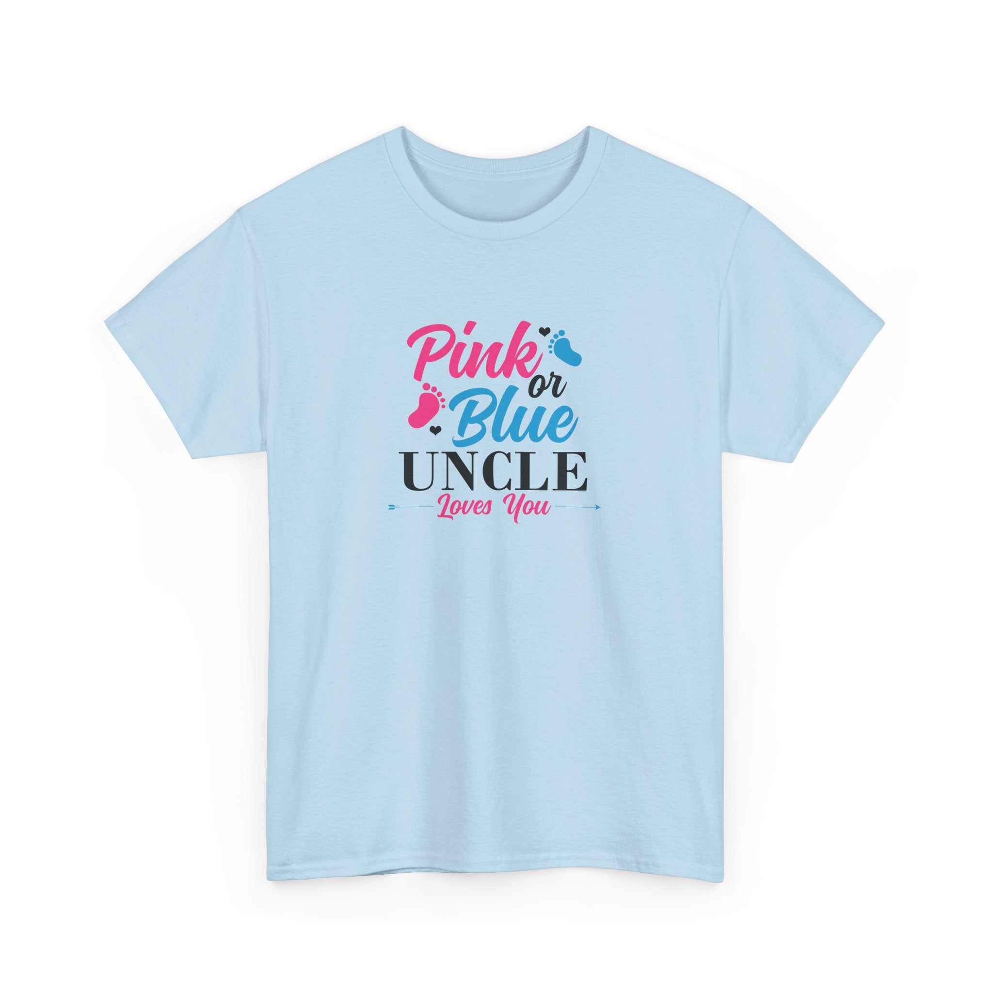 Uncle Loves You Pink or Blue Graphic Tee - Gift for Niece or Nephew, Family Reunion Shirt, Gender Reveal Party Outfit, Uncle's Birthday