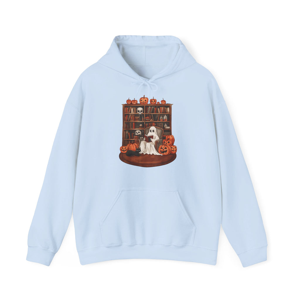 Ghost Book Reading Teacher Halloween Librarian Hoodie