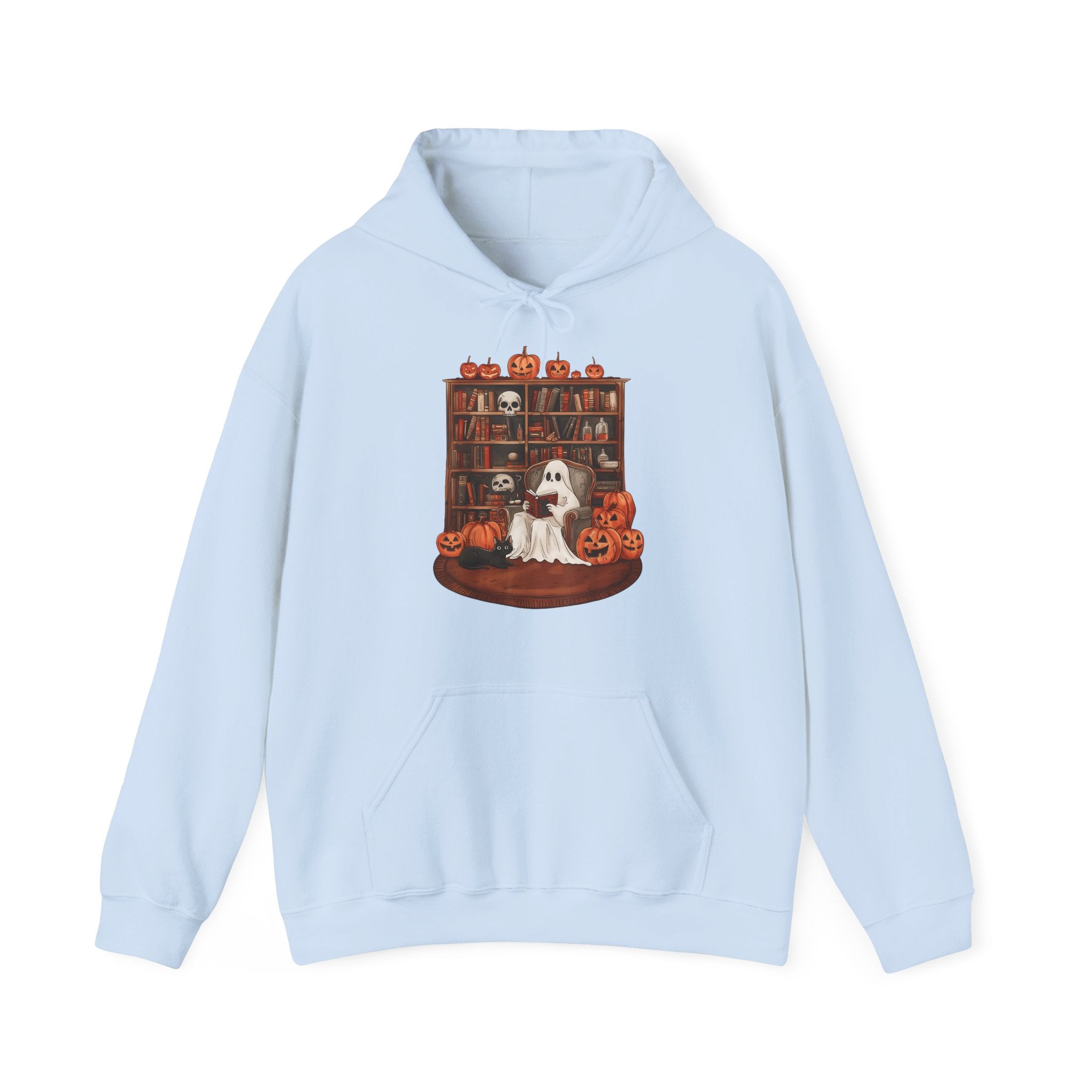 Ghost Book Reading Teacher Halloween Librarian Hoodie