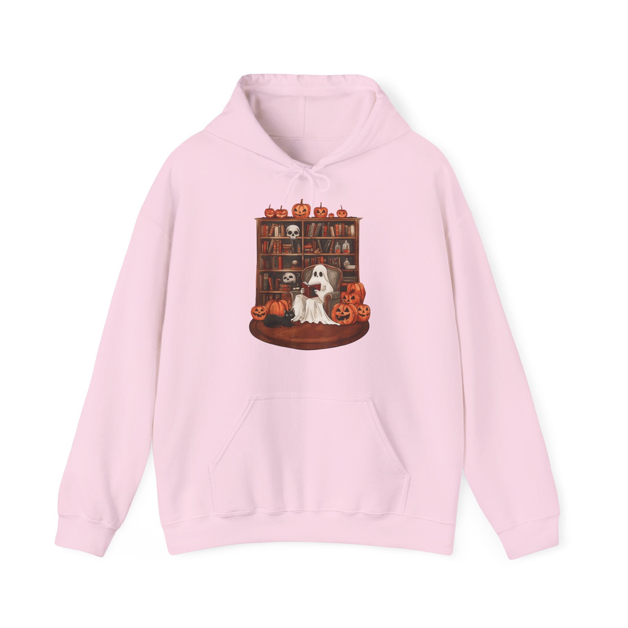 Ghost Book Reading Teacher Halloween Librarian Hoodie