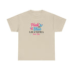 Grandma Loves You Pink/Blue Unisex Tee, Graphic T-shirt Gift for Grandparents, Family Reunion Shirt, Gender Reveal Party Outfit, Heavy