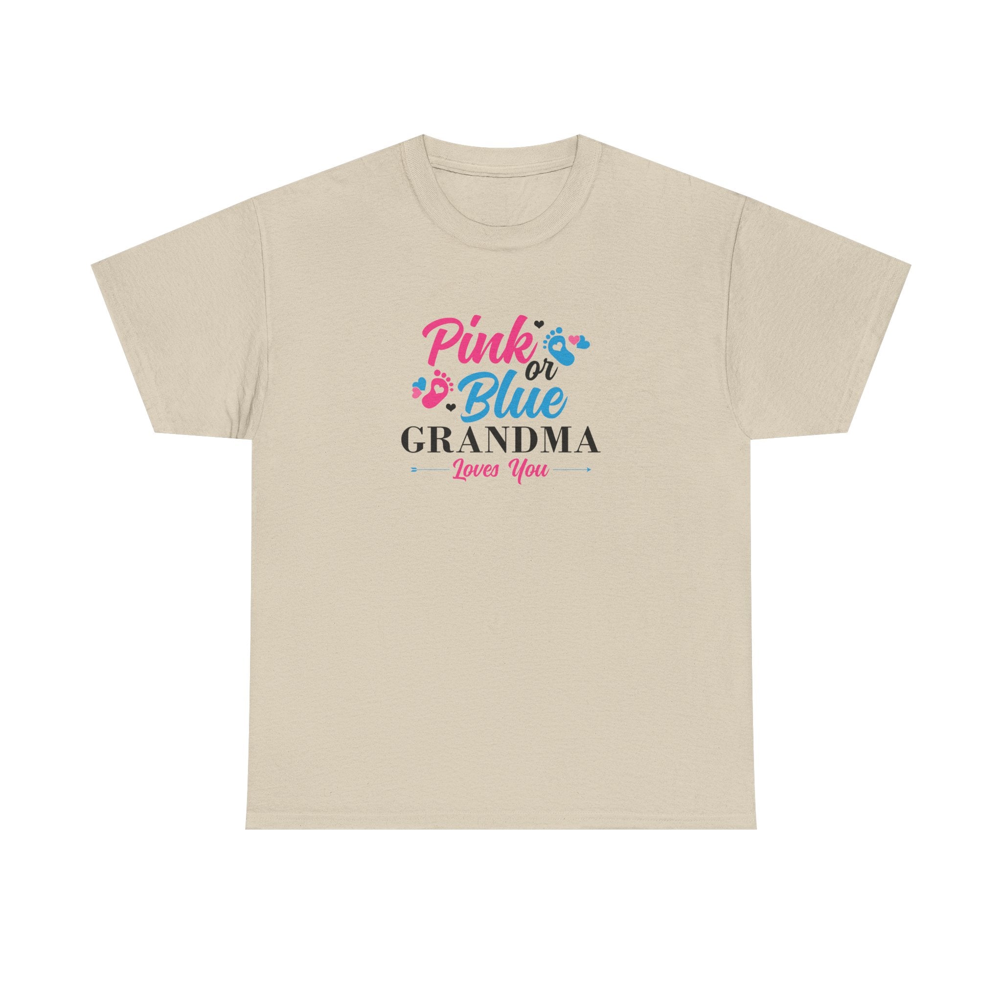 Grandma Loves You Pink/Blue Unisex Tee, Graphic T-shirt Gift for Grandparents, Family Reunion Shirt, Gender Reveal Party Outfit, Heavy