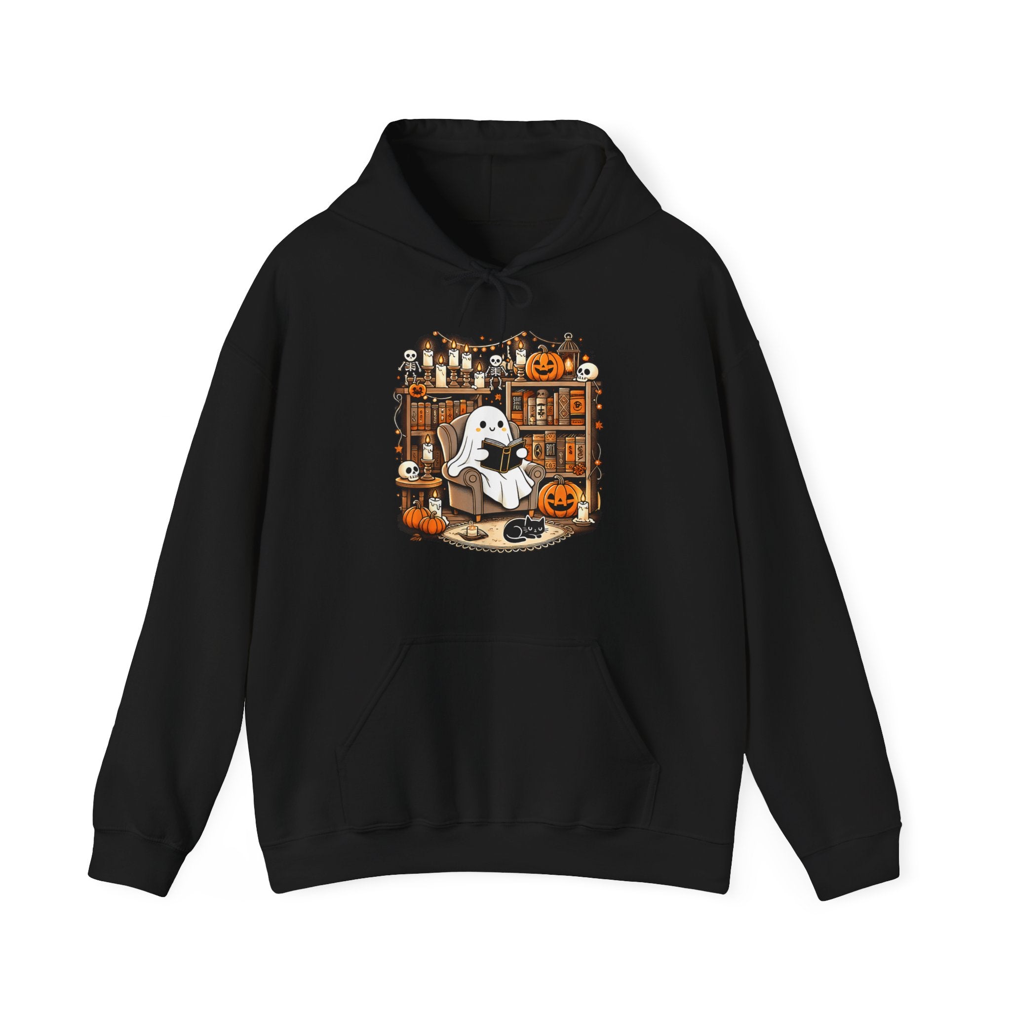 Vintage Halloween Ghost Book Lover Hoodie