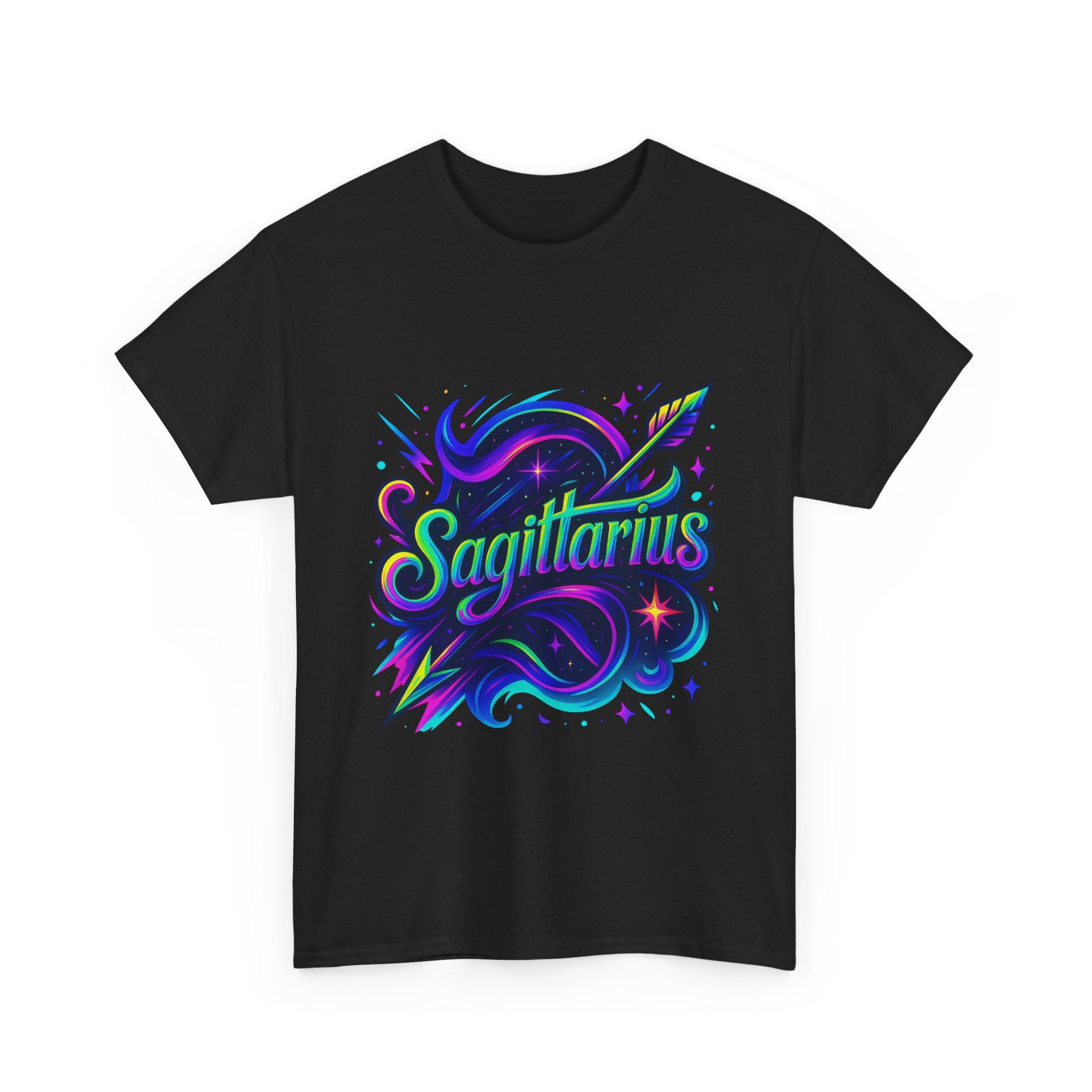 Neon Sagittarius Zodiac Tee