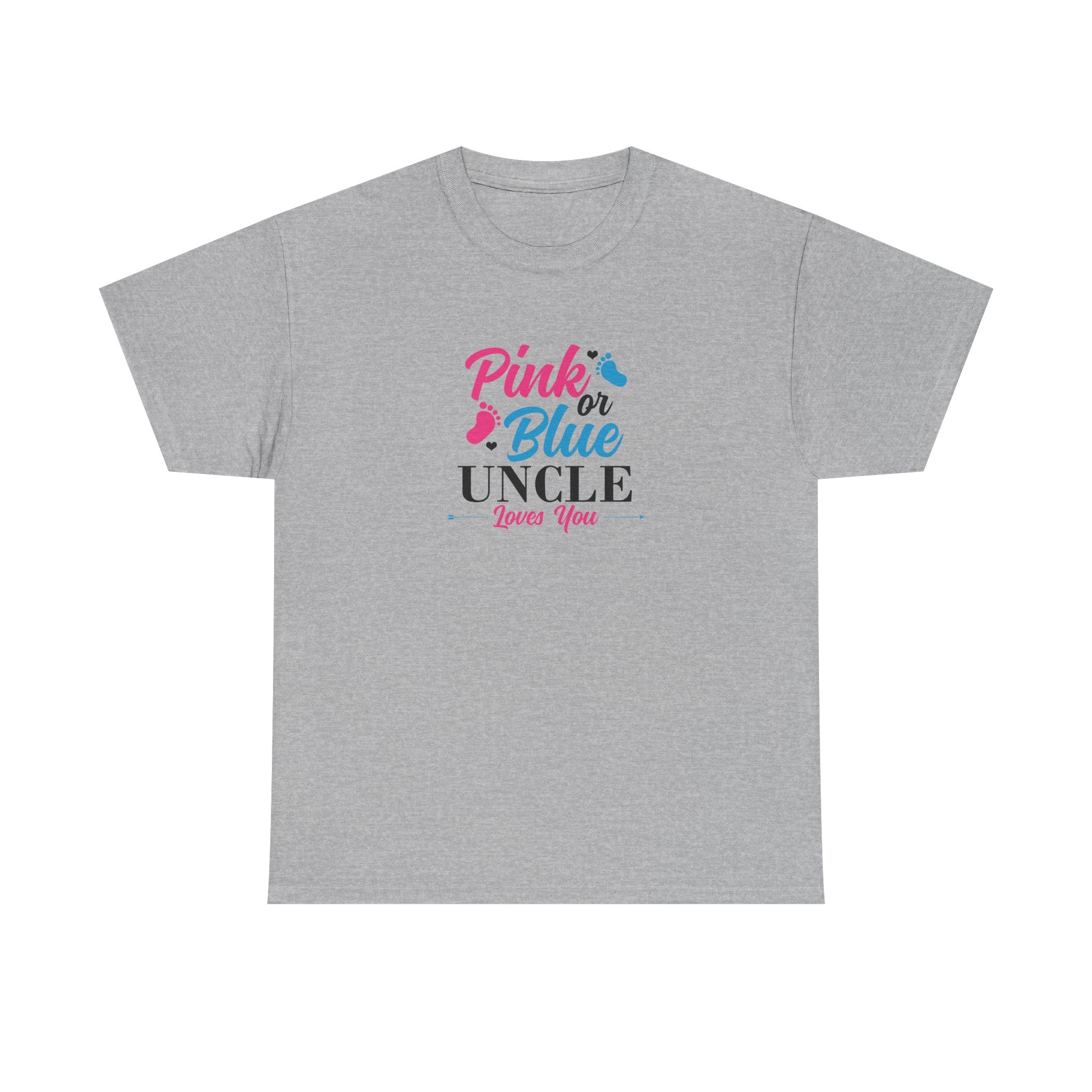 Uncle Loves You Pink or Blue Graphic Tee - Gift for Niece or Nephew, Family Reunion Shirt, Gender Reveal Party Outfit, Uncle's Birthday