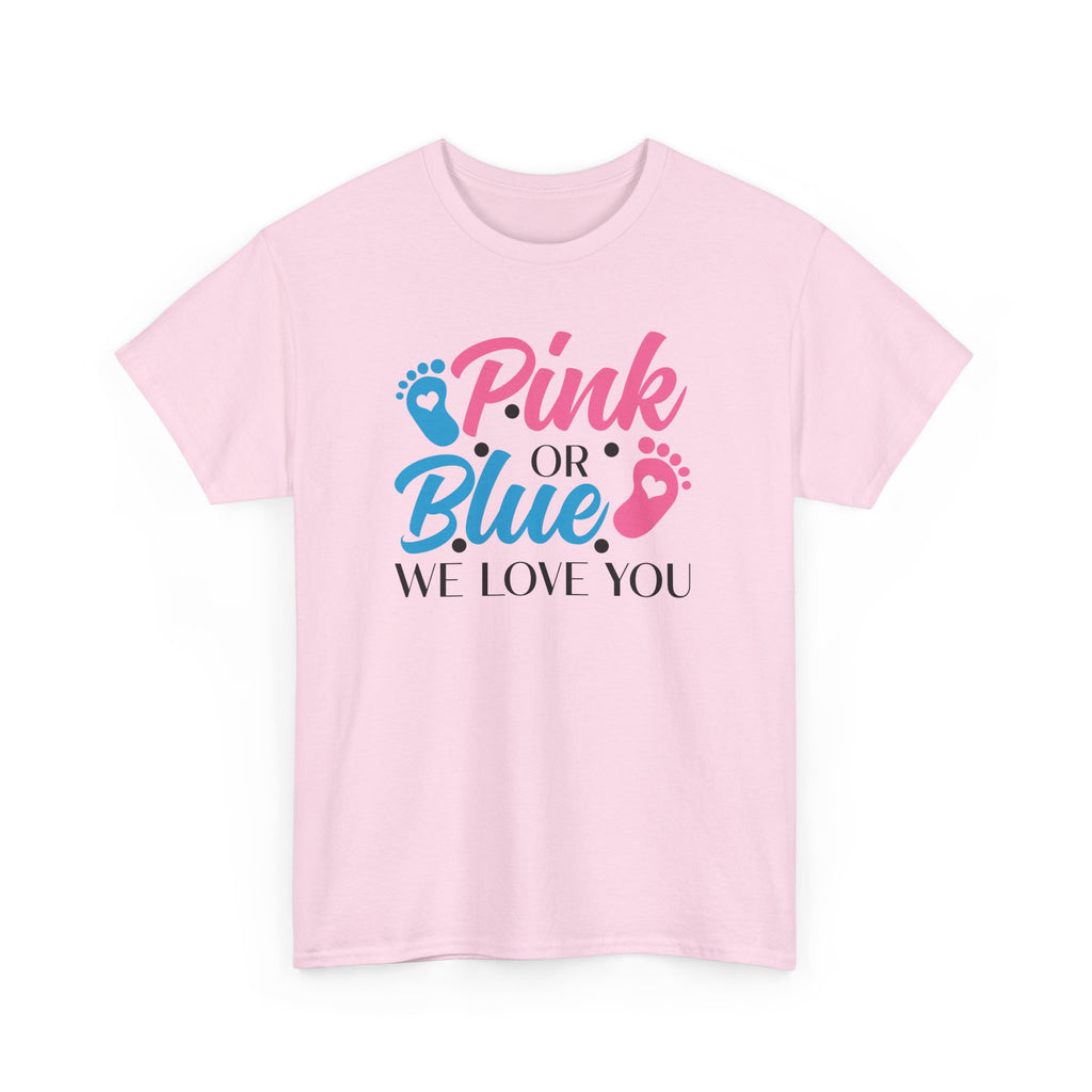 Gender Neutral Graphic Tee, Pink or Blue We Love You Unisex T-Shirt, Baby Shower Gift, Pregnancy Announcement Shirt, Gender Reveal Party