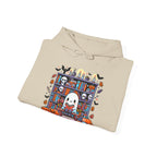 Ghost Reading Book in Library Pumpkin Halloween Fall Hoodie