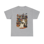 Ghost Book Reading Halloween Books Lover Teacher Kids T-Shirt