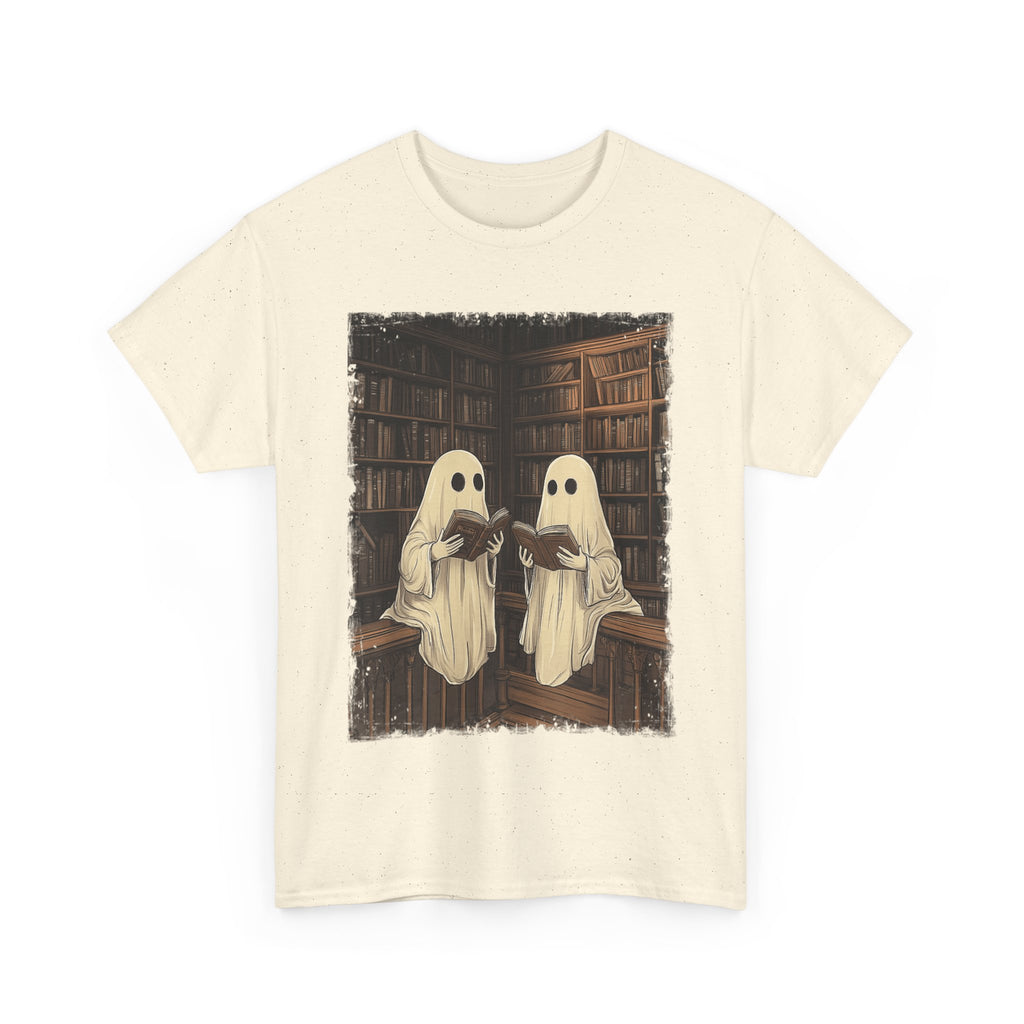 Halloween Ghost Book Reading Book Lovers Librarian Teacher T-Shirt