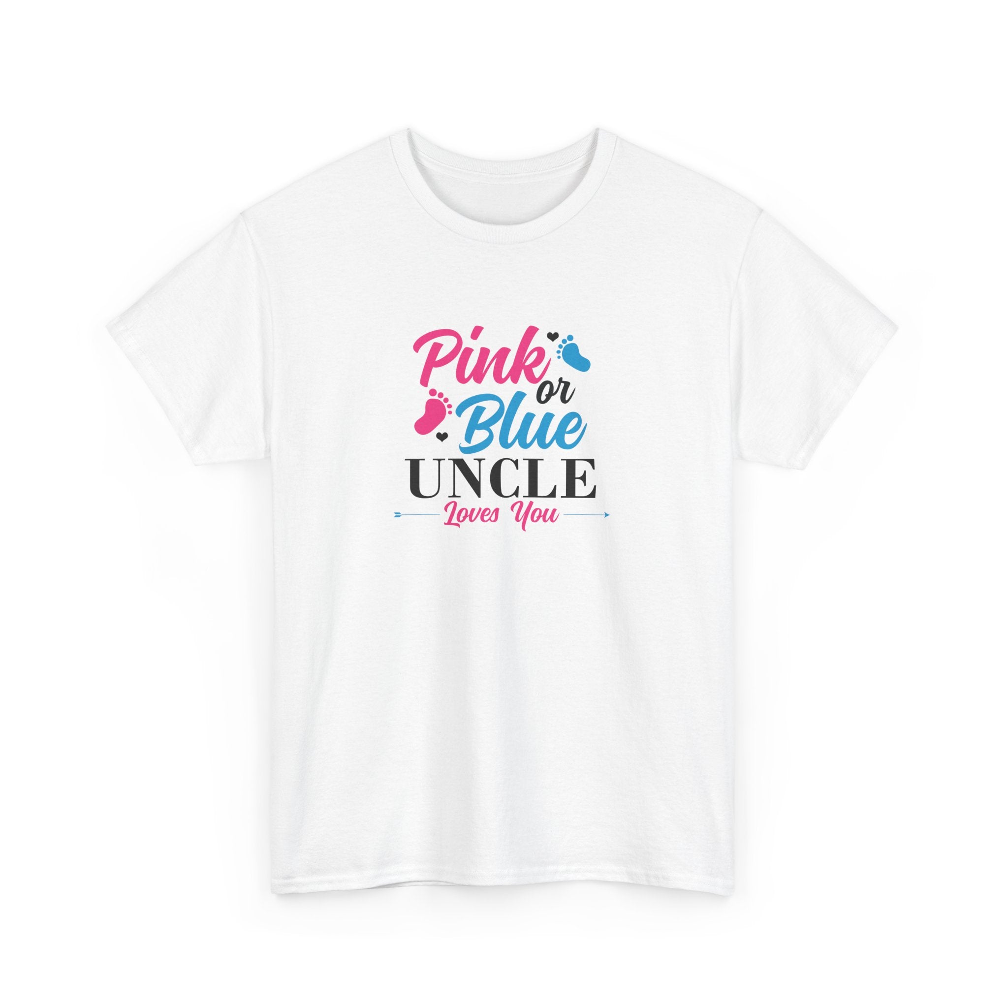 Uncle Loves You Pink or Blue Graphic Tee - Gift for Niece or Nephew, Family Reunion Shirt, Gender Reveal Party Outfit, Uncle's Birthday