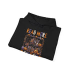 Spooky Halloween Bookshelf Bookcase Read More Books Hoodie
