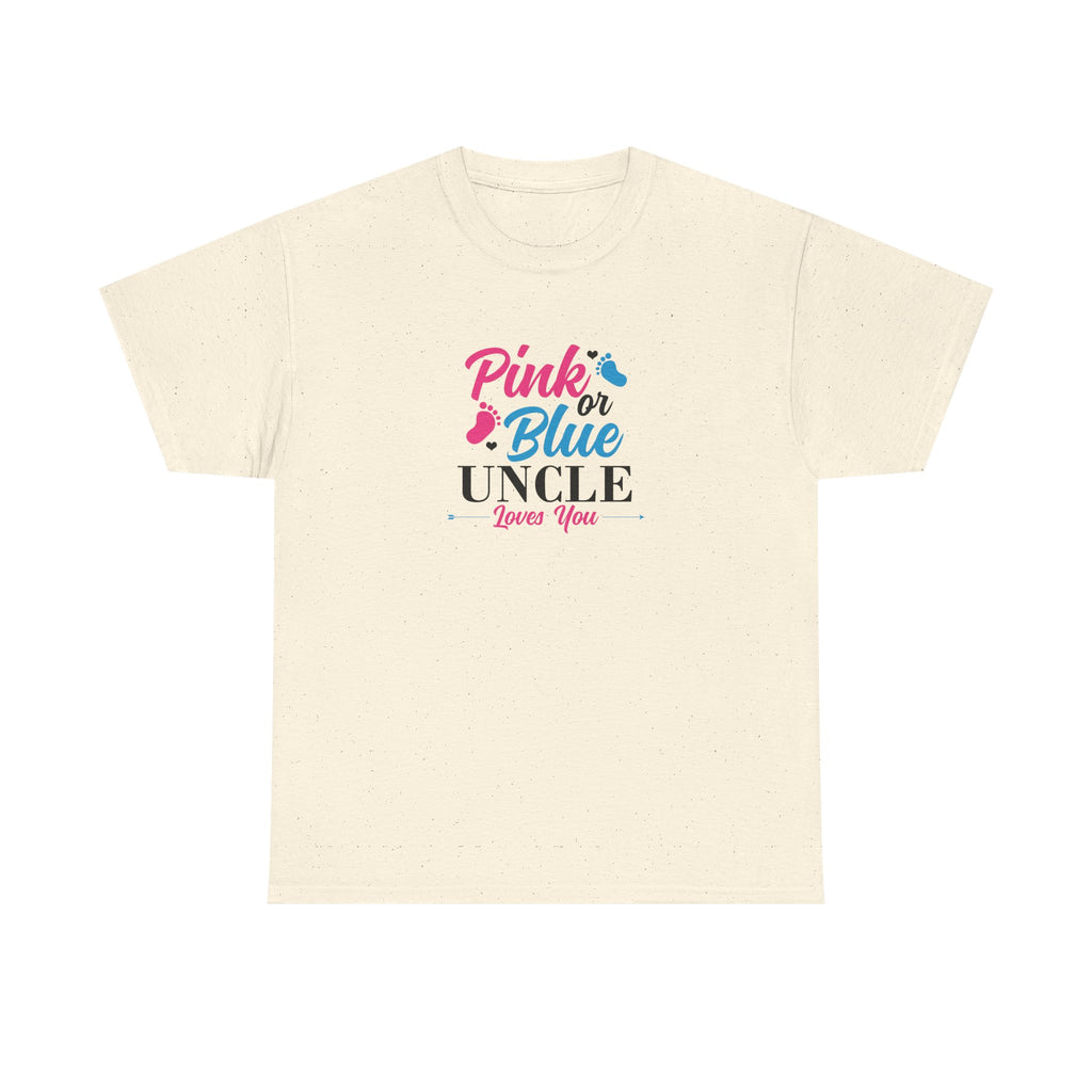 Uncle Loves You Pink or Blue Graphic Tee - Gift for Niece or Nephew, Family Reunion Shirt, Gender Reveal Party Outfit, Uncle's Birthday