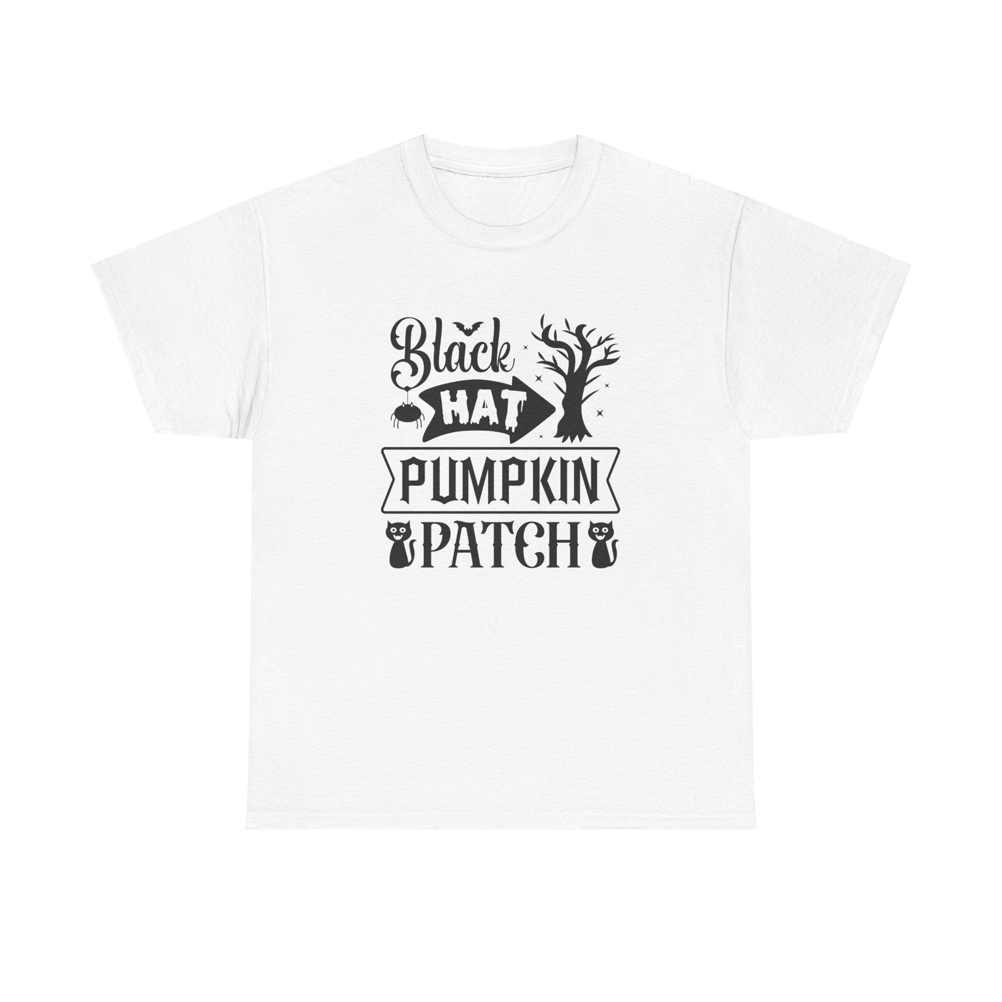 Black Cat Pumpkin Patch Halloween T-Shirt