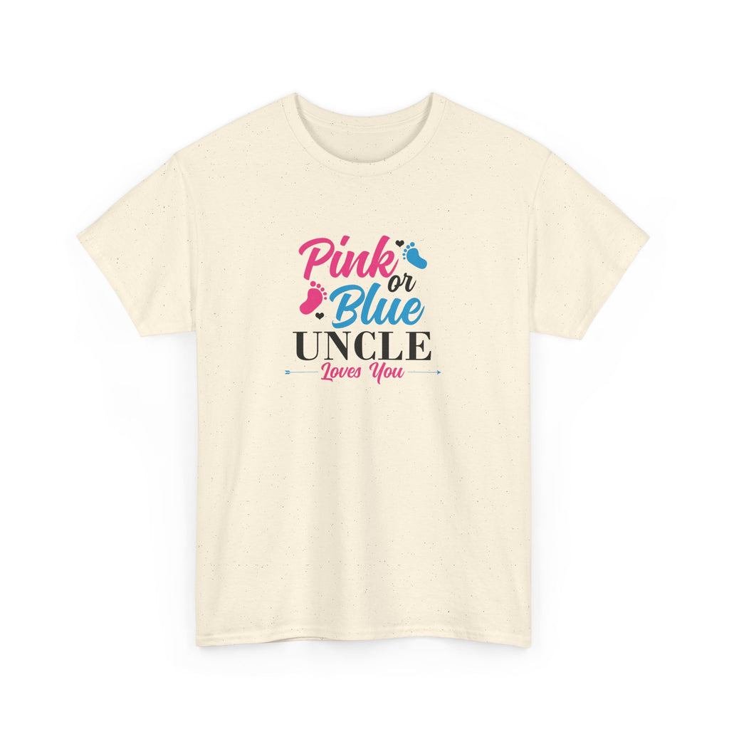 Uncle Loves You Pink or Blue Graphic Tee - Gift for Niece or Nephew, Family Reunion Shirt, Gender Reveal Party Outfit, Uncle's Birthday