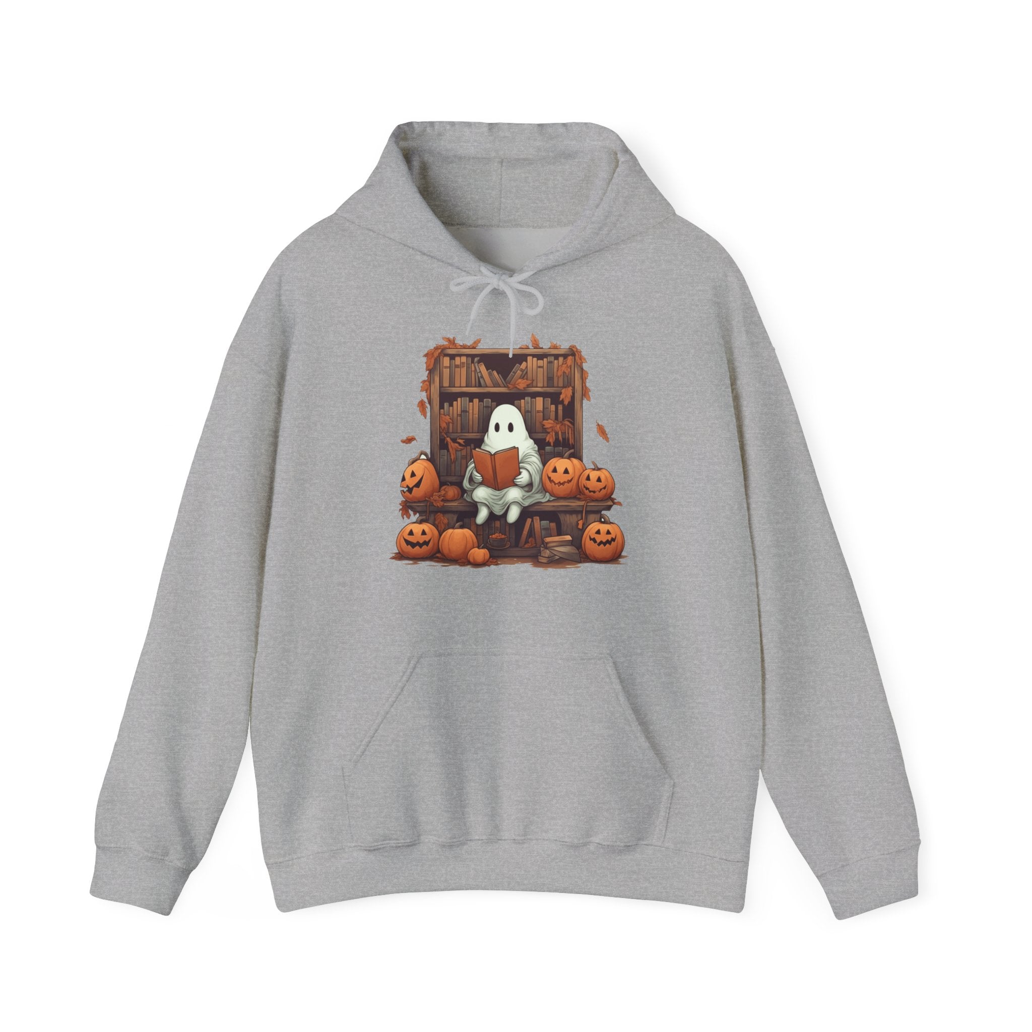 Cute Ghost Reading Book Nerd Halloween Hoodie