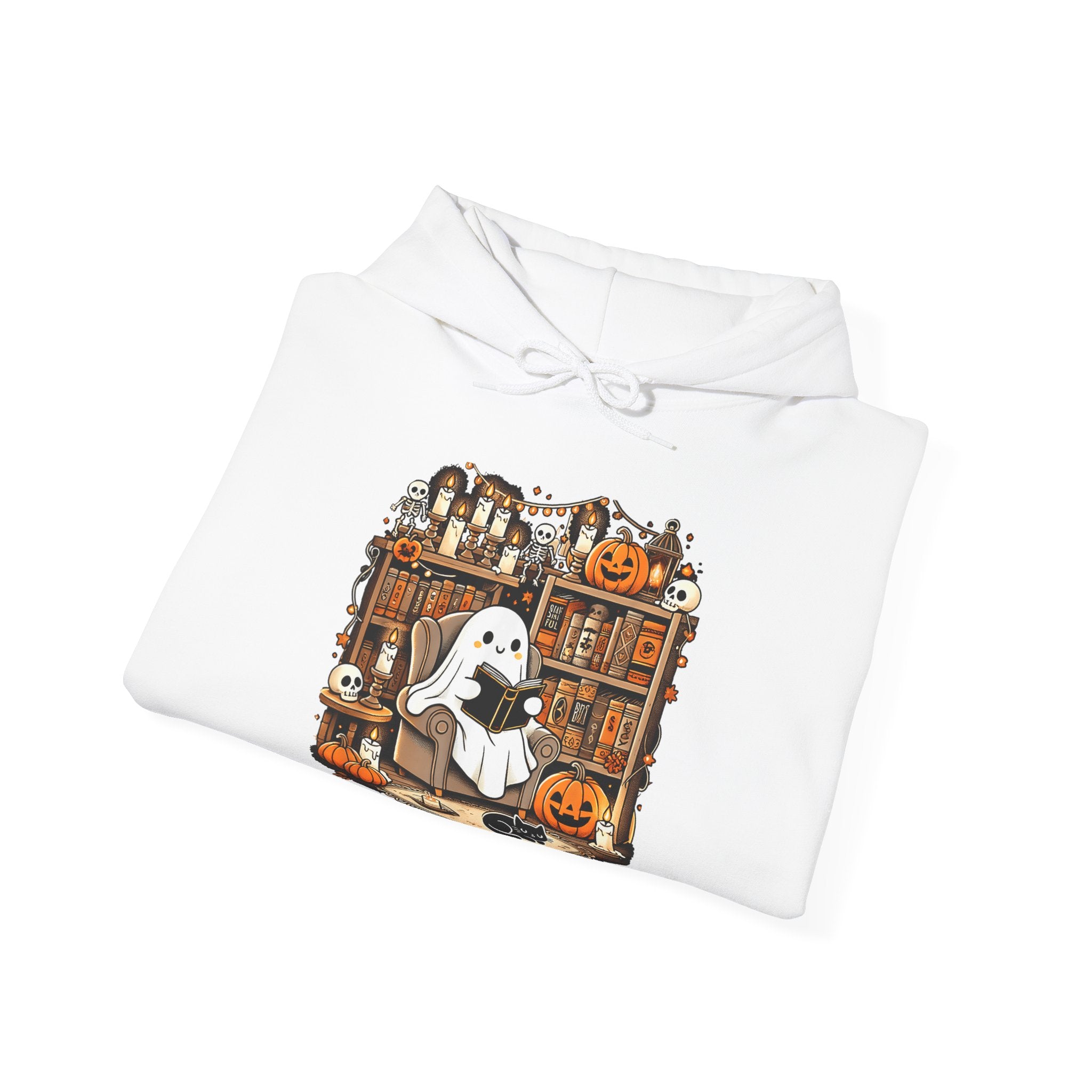 Vintage Halloween Ghost Book Lover Hoodie