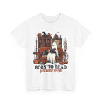 Born To Read Forced To Work Halloween Ghost Reading Books T-Shirt