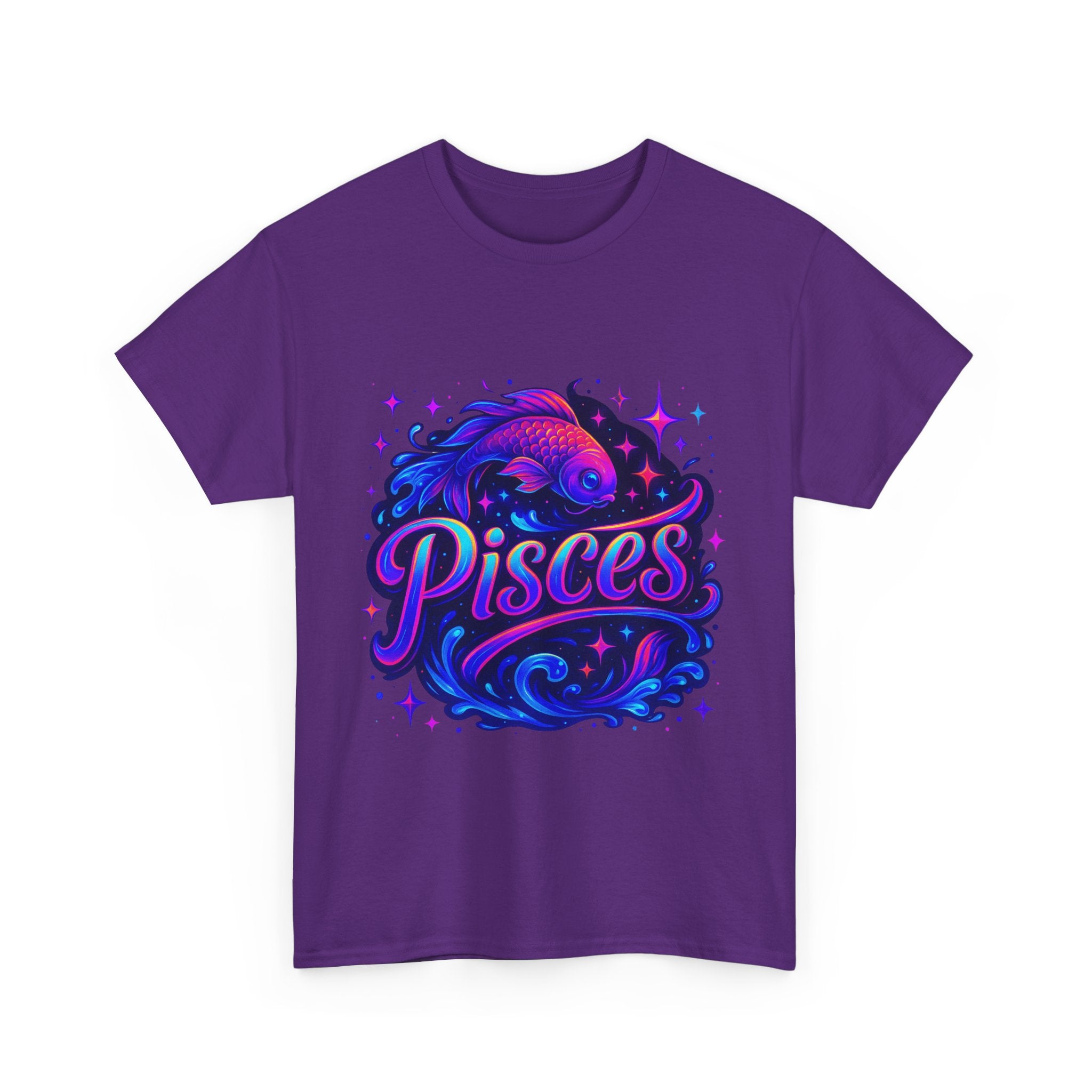 Neon Pisces Zodiac Tee