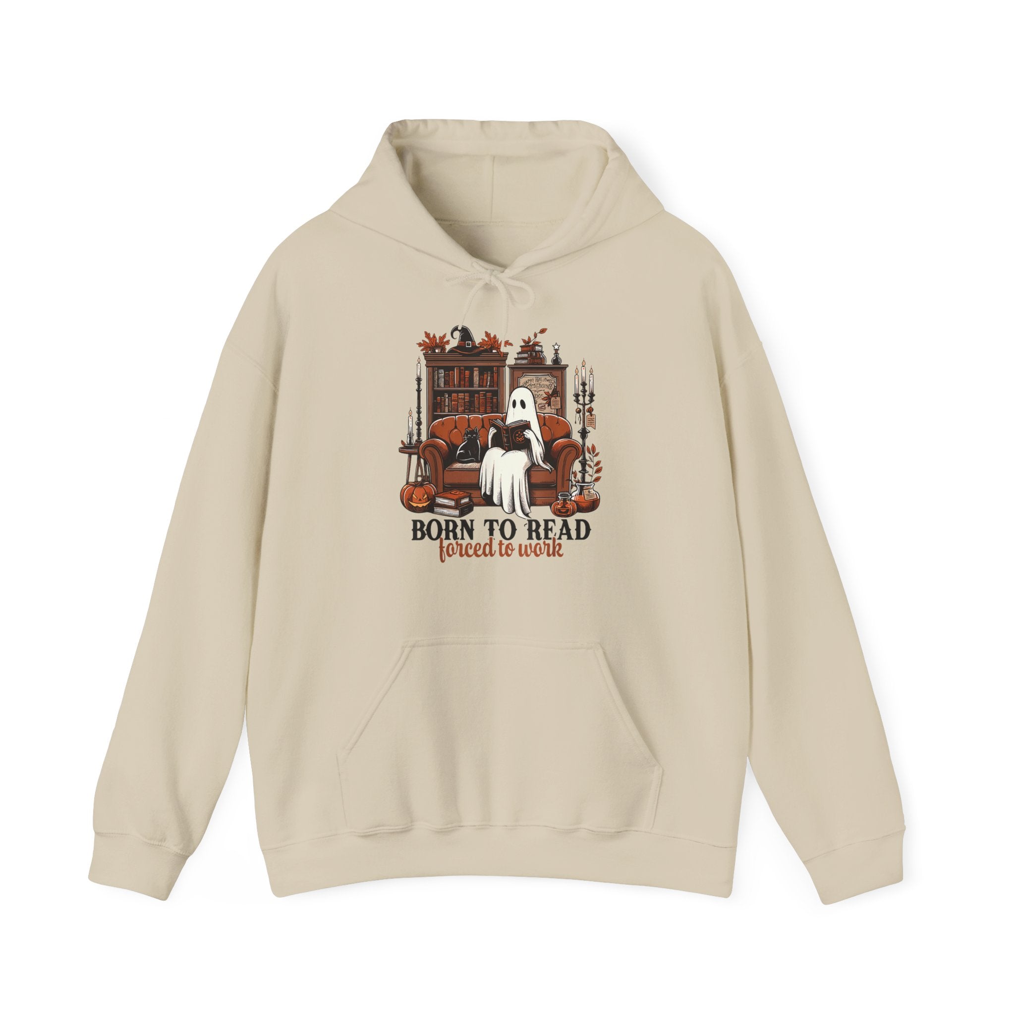 Born to Read, Forced to Work Halloween Hoodie