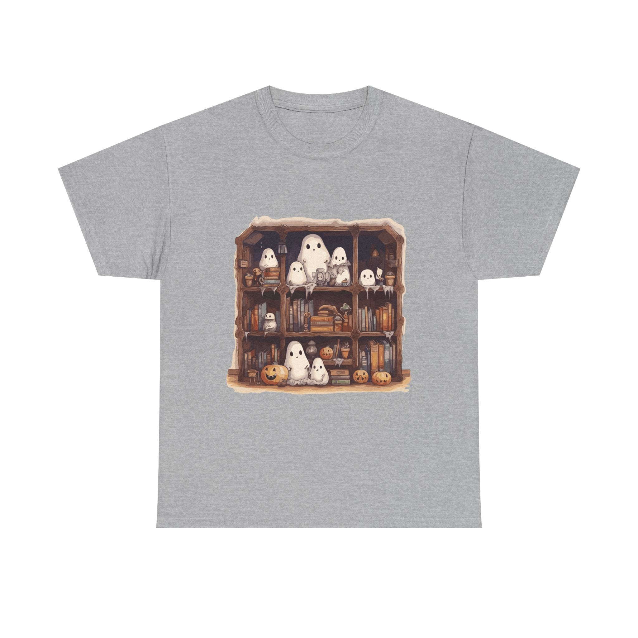 Cute Ghost Reading Books Halloween Librarian Book Long Sleeve T-Shirt