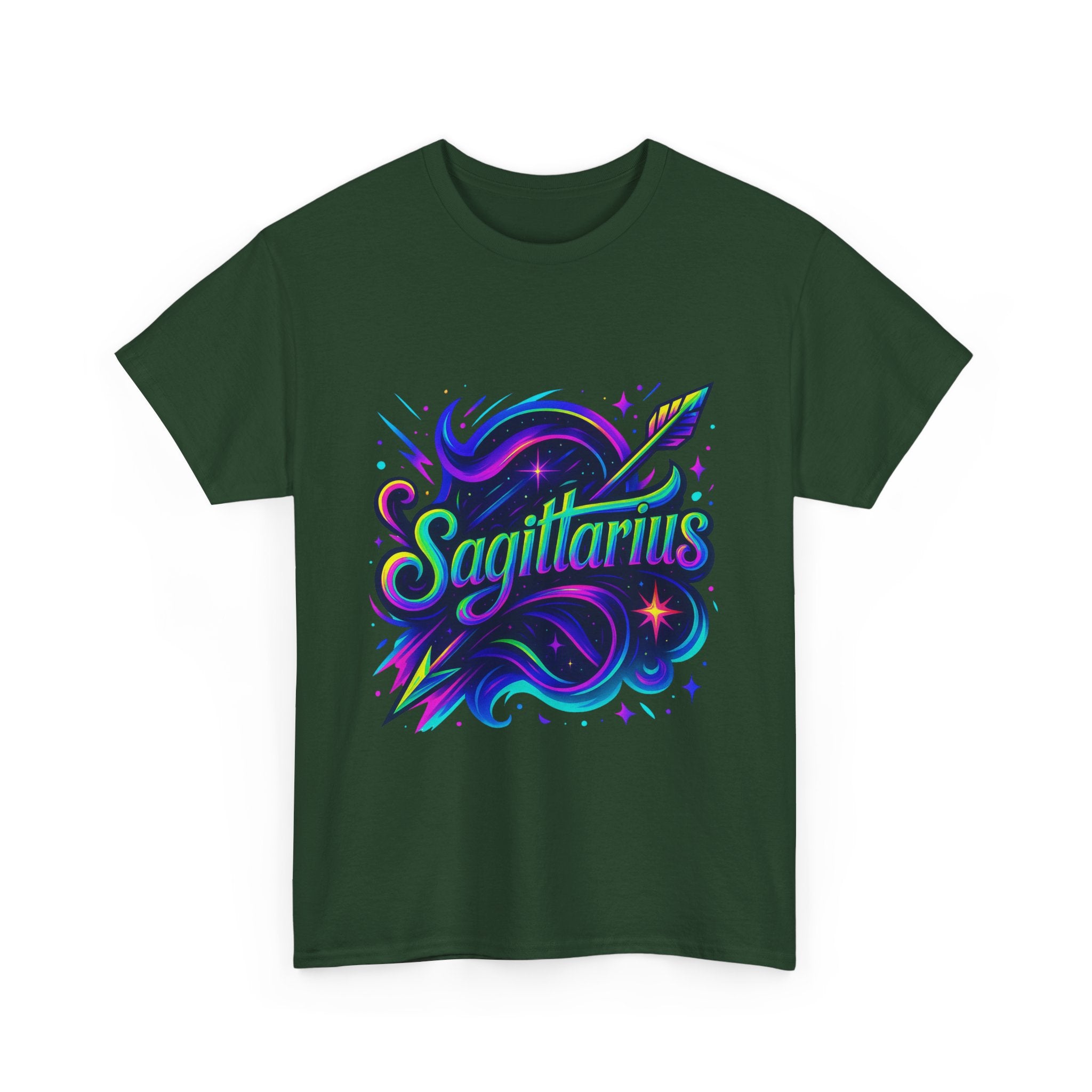 Neon Sagittarius Zodiac Tee