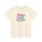 Grandpa Loves You Unisex Tee, Pink Blue Graphic T-Shirt, Gift for Grandpa, Family Shirt, Gender Neutral Top, Father's Day Present