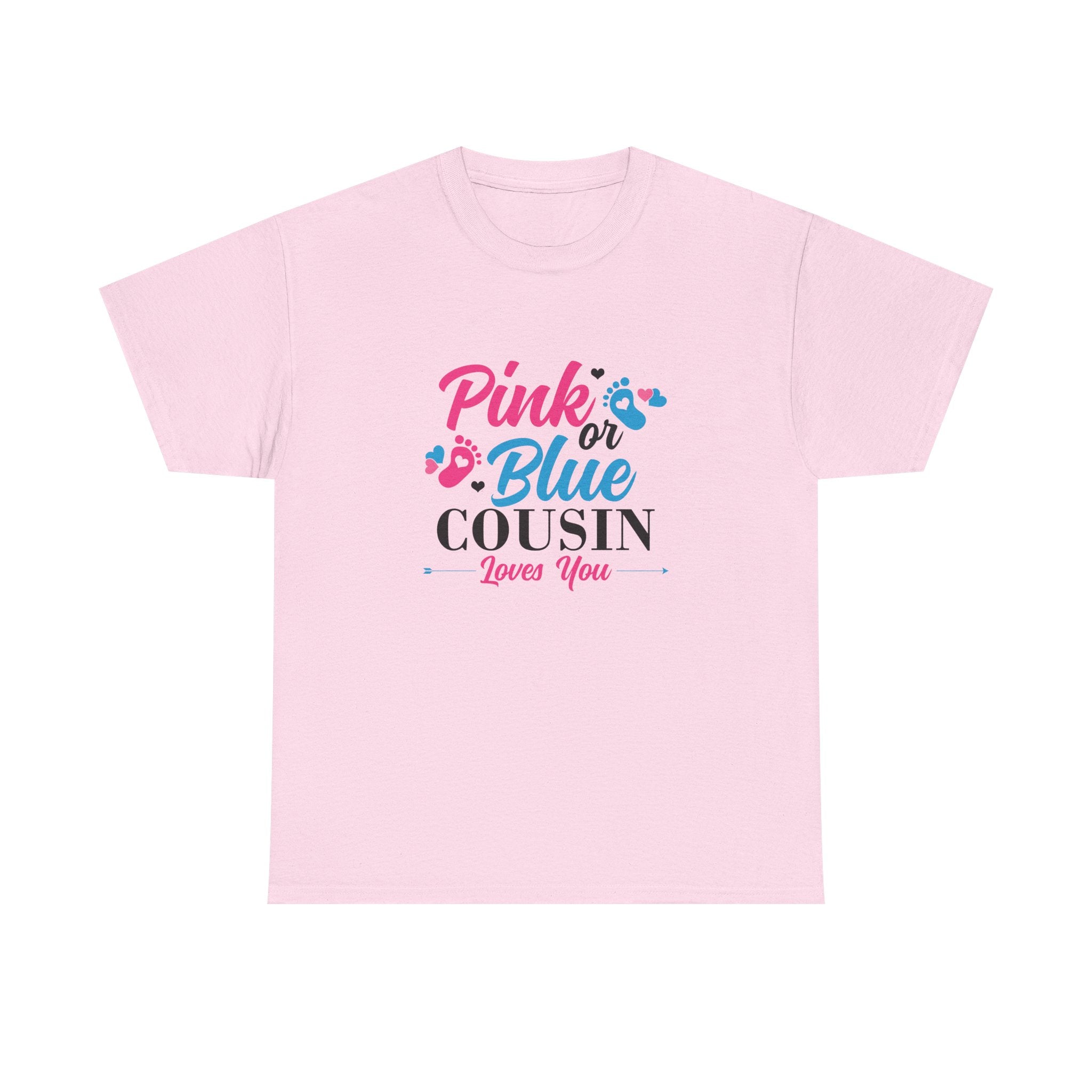 Graphic Tee, Pink or Blue Cousin Loves You Shirt, Family Reunion Gift, Unisex T-Shirt, Matching Cousin Outfits, Customizable Tee