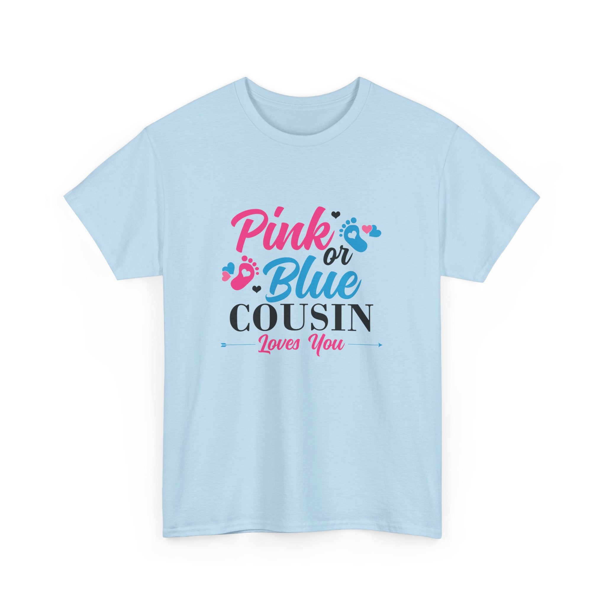 Graphic Tee, Pink or Blue Cousin Loves You Shirt, Family Reunion Gift, Unisex T-Shirt, Matching Cousin Outfits, Customizable Tee