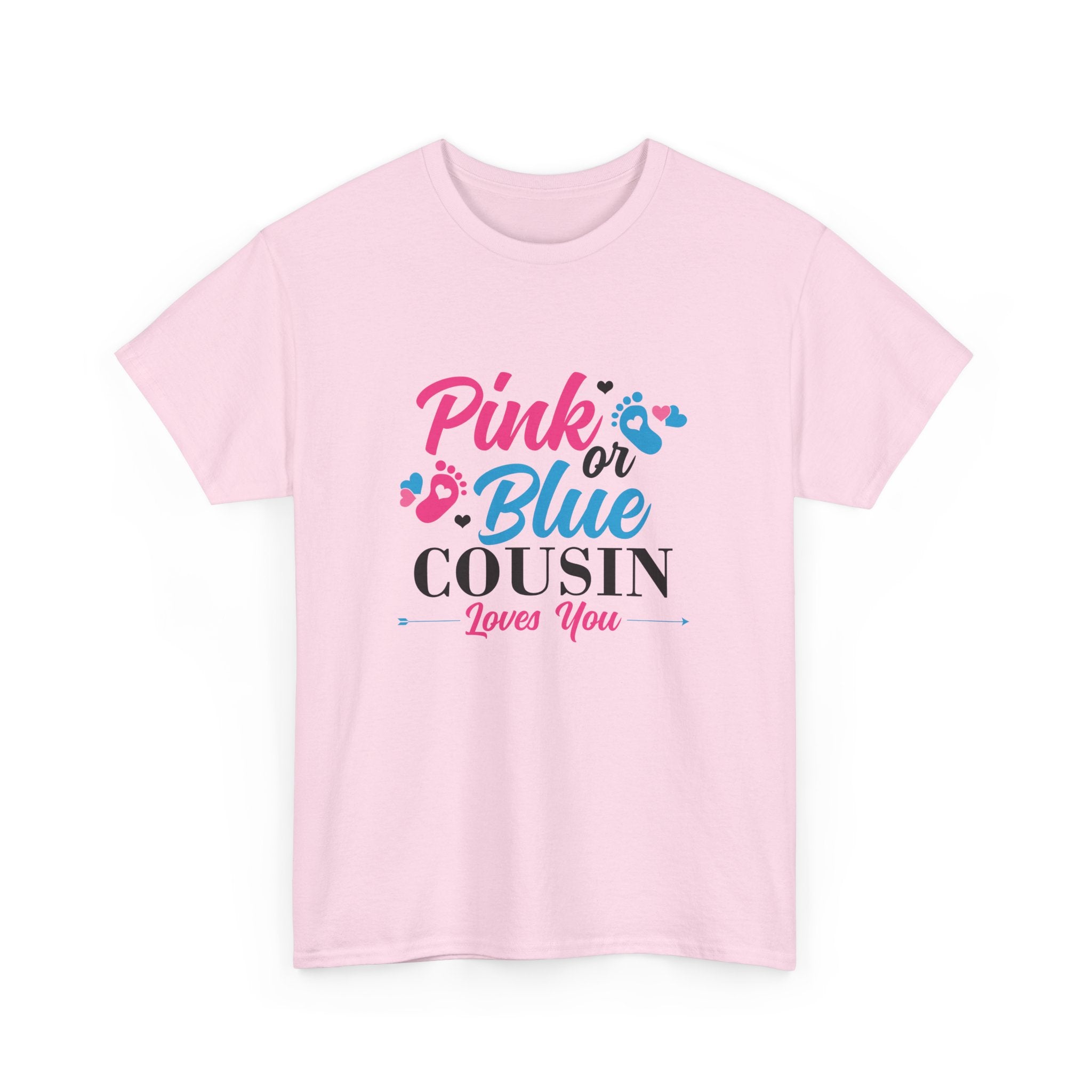 Graphic Tee, Pink or Blue Cousin Loves You Shirt, Family Reunion Gift, Unisex T-Shirt, Matching Cousin Outfits, Customizable Tee