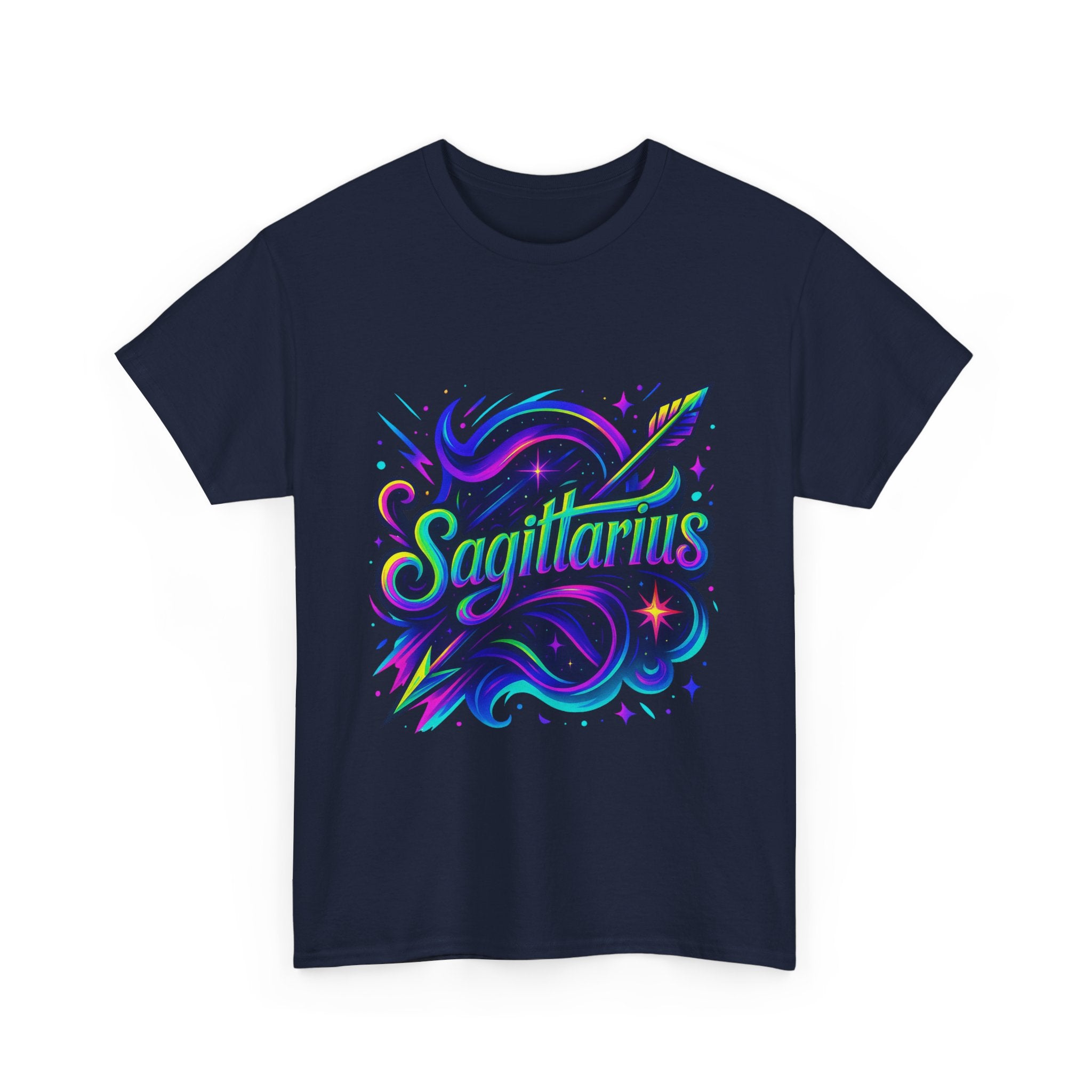 Neon Sagittarius Zodiac Tee