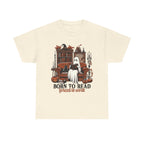 Born To Read Forced To Work Halloween Ghost Reading Books T-Shirt