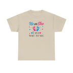 Gender Reveal Graphic Tee, He or She Can't Wait To See Shirt, Unisex Cotton T-Shirt, Pregnancy Announcement, Baby Shower Gift, Maternity Top