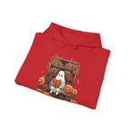 Cute Ghost Reading Book Nerd Halloween Hoodie